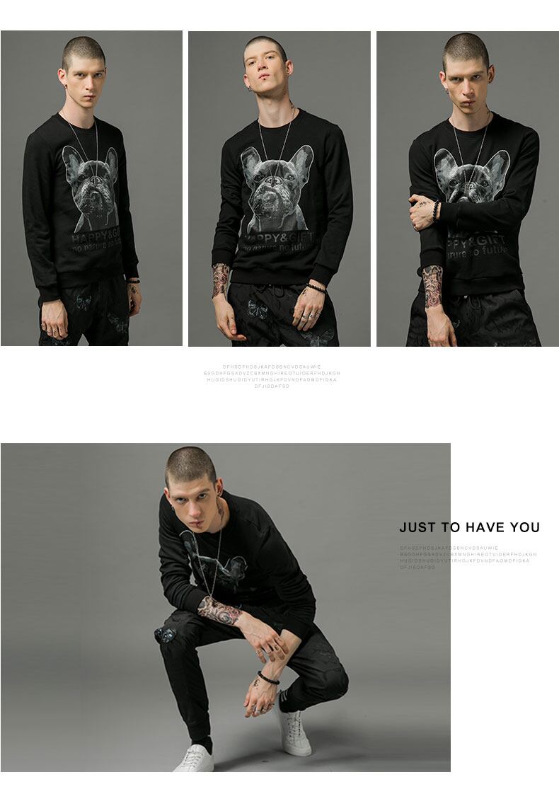 全1色 ロンT カットソー プリント カジュアル ストリート 