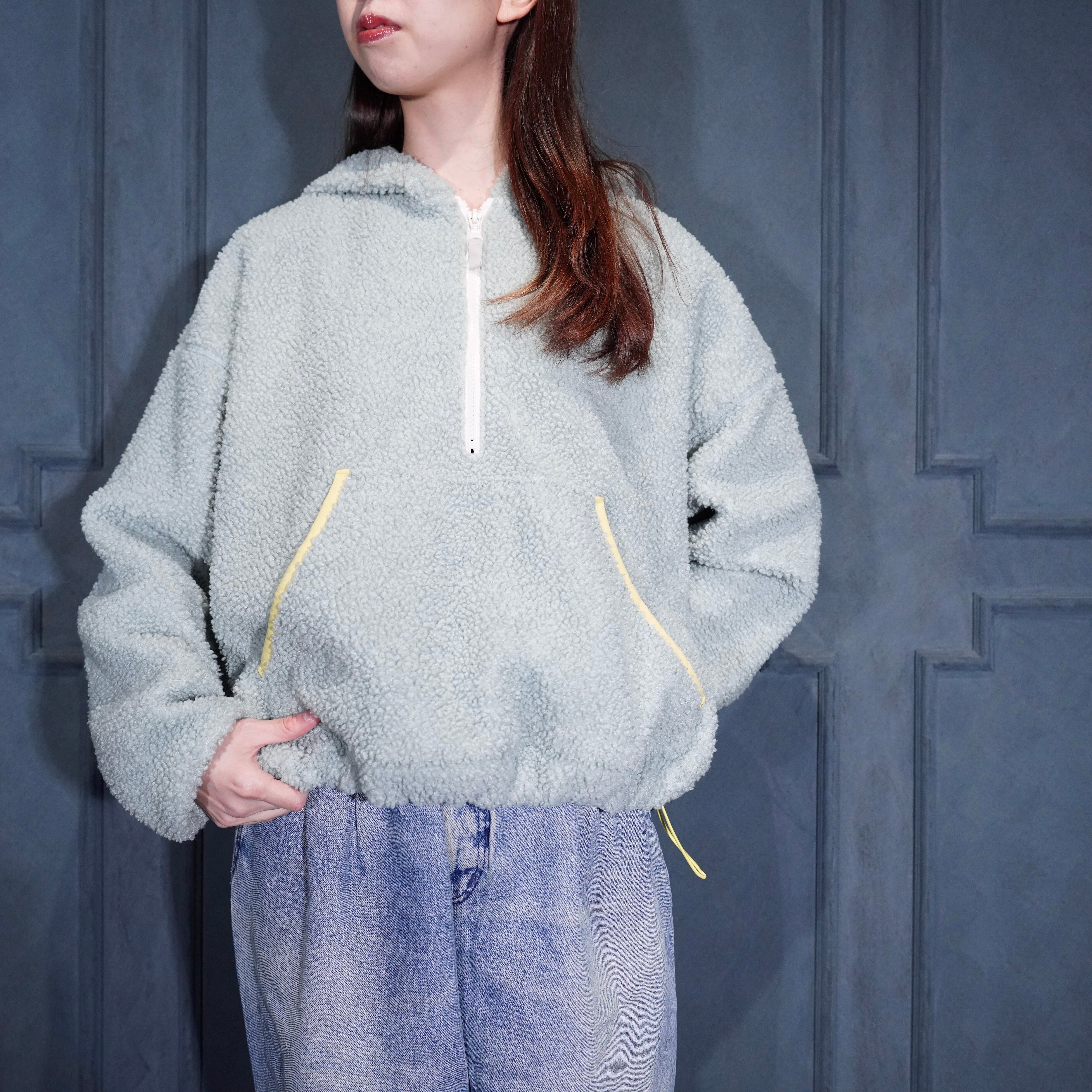 USA VINTAGE wild fable BOA FLEECE HALF ZIP HOODIE/アメリカ古着ボア