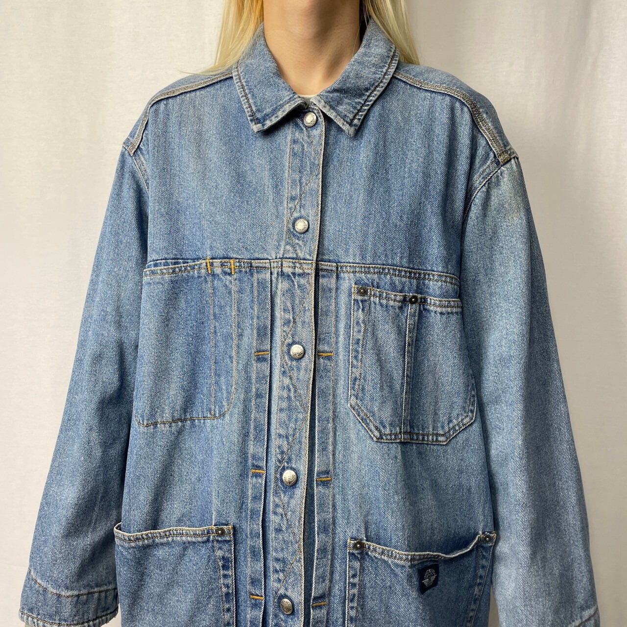 90年代 USA製 DOCKERS ドッカーズ デニム カバーオール レディースL 