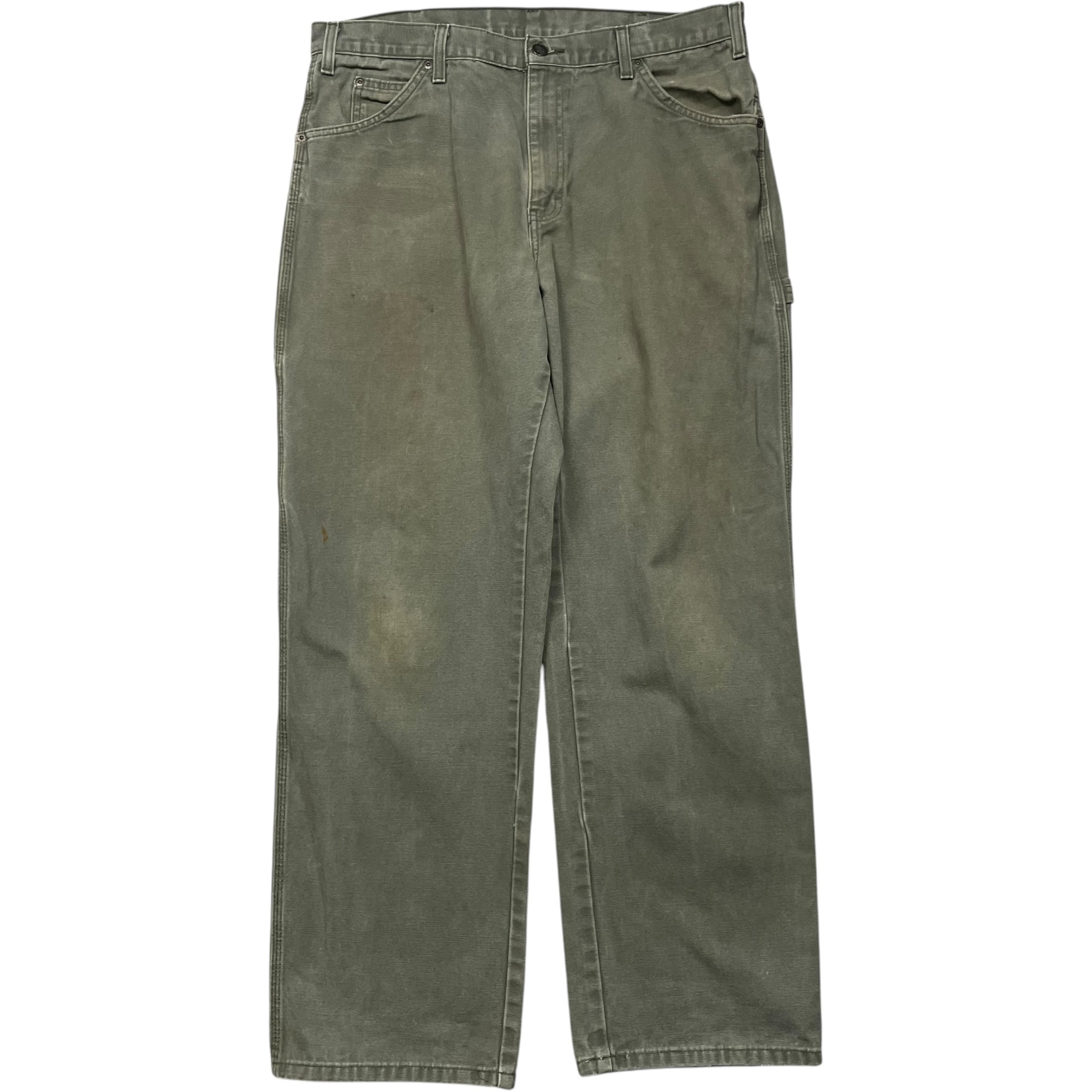 《実寸 W36L30》 Dickies ディッキーズ ワークパンツ ペインターパンツ モスグリーン no.5971