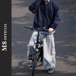 waterproof waist elastic wide pants 2color M0587