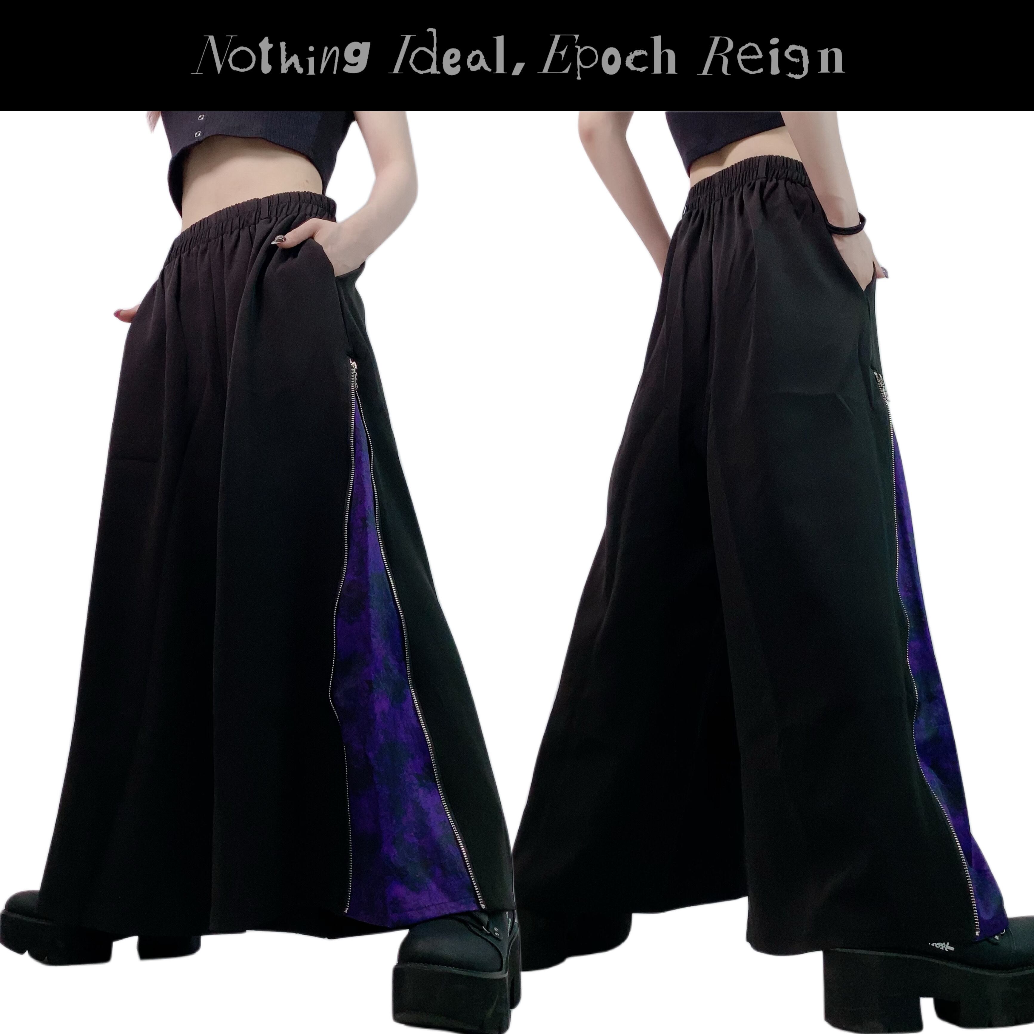 NieR 2WAY SIDE ZIP WIDE PANTS【SHARK】