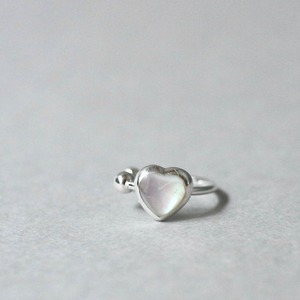 ミニハートイヤーカフ　ホワイト