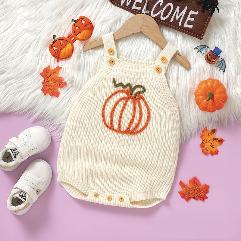 BABY】ハロウィンかぼちゃ刺繍ロンパース | 韓国子供服通販 - Baker