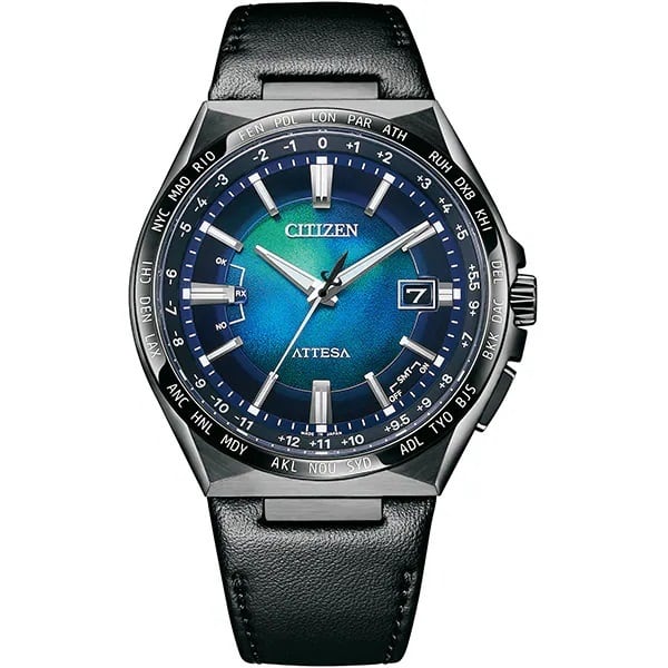 特価☆CITIZEN シチズン時計 限定品 ATTESA アテッサ CB0215-18L ACT Line アクトライン UNITE with  BLUE エコ・ドライブ電波時計 ソーラー電波時計 ダイレクトフライト レザーバンド メンズ腕時計 栗田時計店(1966年創業の正規販売店)