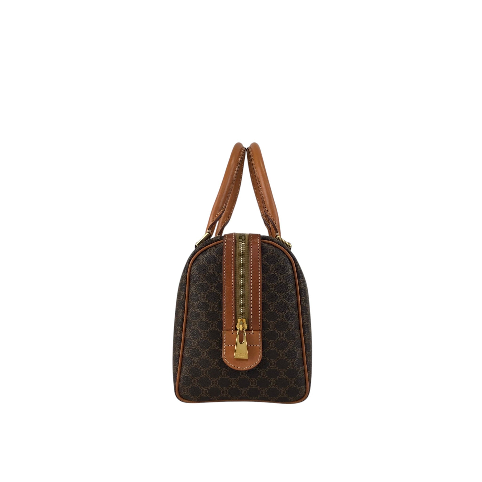 CELINE セリーヌ マカダム ショルダーバッグ ブラウン ブラゾン型押し