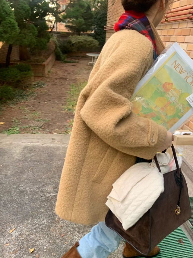 (OUNCE) check wool muffler / 3 color