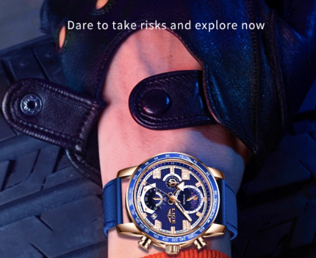 814 箱付き 新品 未使用 LIGE 高級 高品質 海外限定 メンズ腕時計 