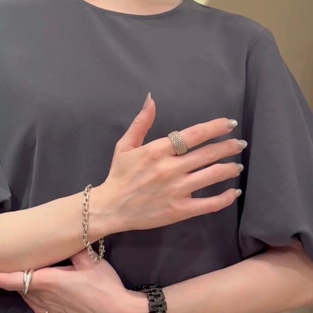 希少【TIFFANY＆CO】2449 【16.5号】ティファニーサマセットメッシュ