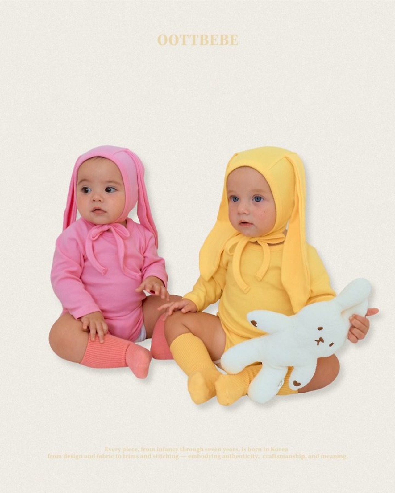 [oottbebe] Rainbow Rabbit Bonnet / [오뜨베베] 레인보우토끼보넷