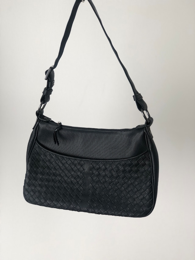 Bottega Veneta ボッテガ・ヴェネタ ショルダーバッグ ブラック ナイロン ホーボー vintage ヴィンテージ オールド igdbse