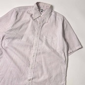 J.PRESS ジェイプレス ドット柄 BD ボタンダウン 半袖シャツ M/ホワイト メンズ