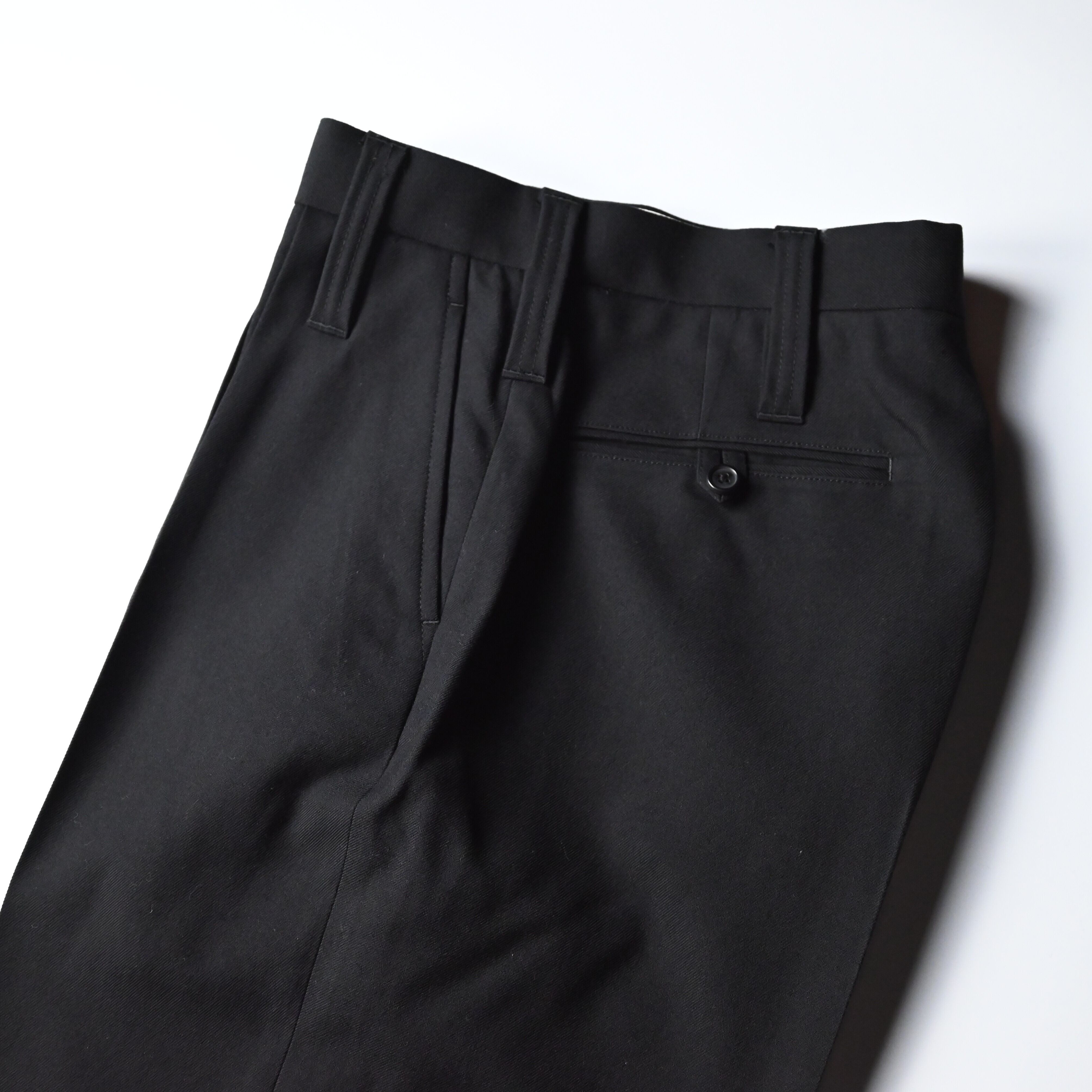INTERIM / MILITARY WOOL SERGE 1-TUCK FRENCH ARMY WIDE TAPERED