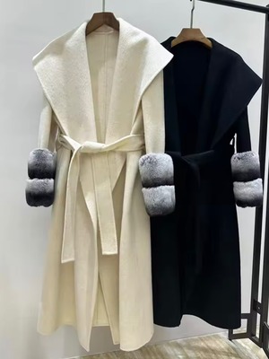 French Rex, Cashmere and Wool Long Coat-IVORY《HAND MADE》