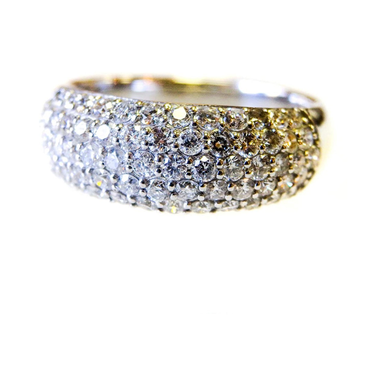 K18WG パベダイヤモンド リング 1.00ct 12号 指輪 ホワイトゴールド レディ－ス 女性 人気 定番 シンプル ボリュームがある 華やか 高級感 記念日 プレゼント ケース付き 箱付き