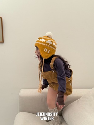 【即納】【JEJEUNOSITY】コーデュロイショートオーバーオール マスタード 80〜120cm 2025 WINTER 韓国子供服