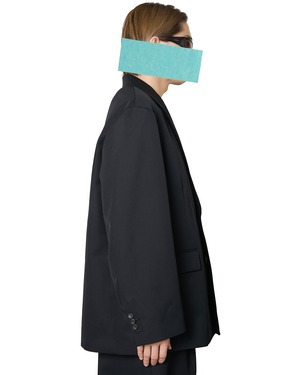ssstein "WOOL KERSEY OVERSIZED SINGLE BREASTED JACKET〔BLACK〕"