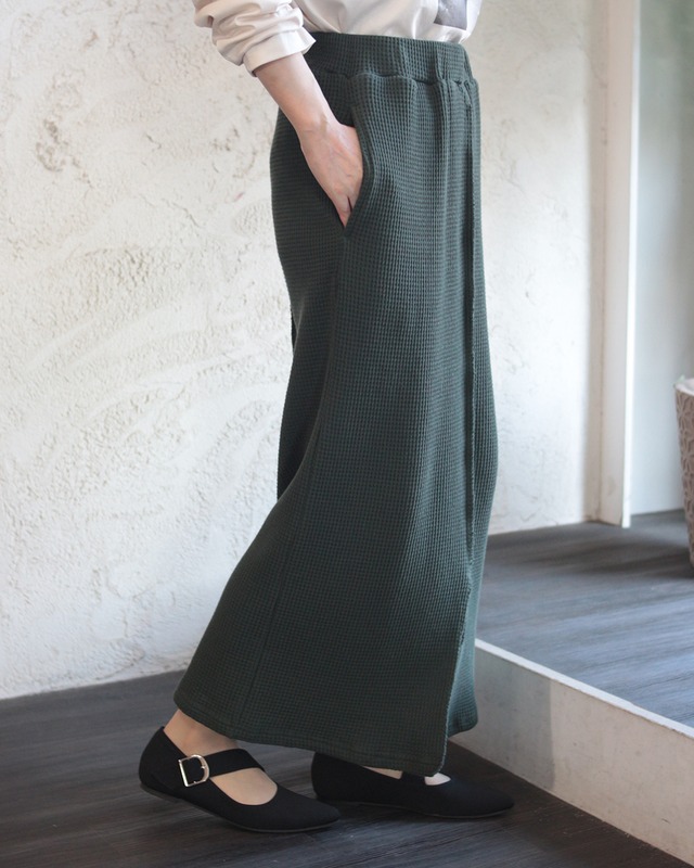 【Women select】ワッフルロングトップス　(250954)