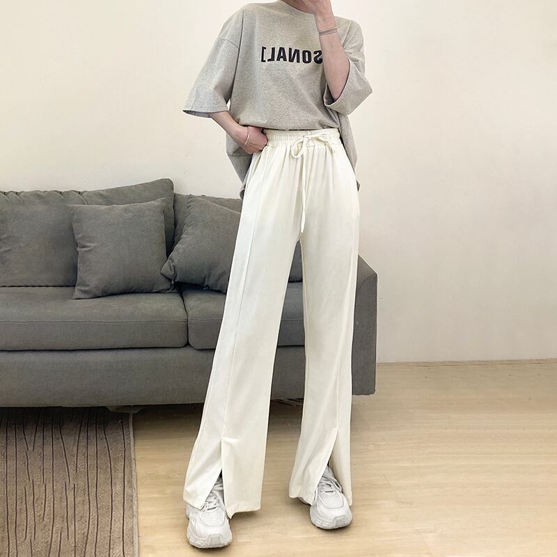 パンツ スプリングサマーハイウェストウェストルーズワイドレッグ 春物 夏物 ワイドパンツ 1号婦人38030042465