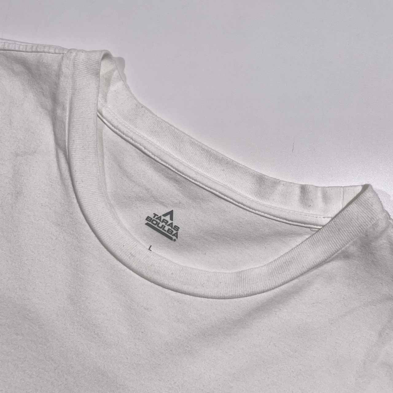 TARAS BOULBA タラスブルバ バックプリント マップデザイン 半袖 Tシャツ L/ホワイト メンズ