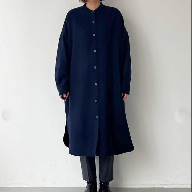 mizuiro-ind(ミズイロインド)スタンドカラーシャツワンピース 4-250046