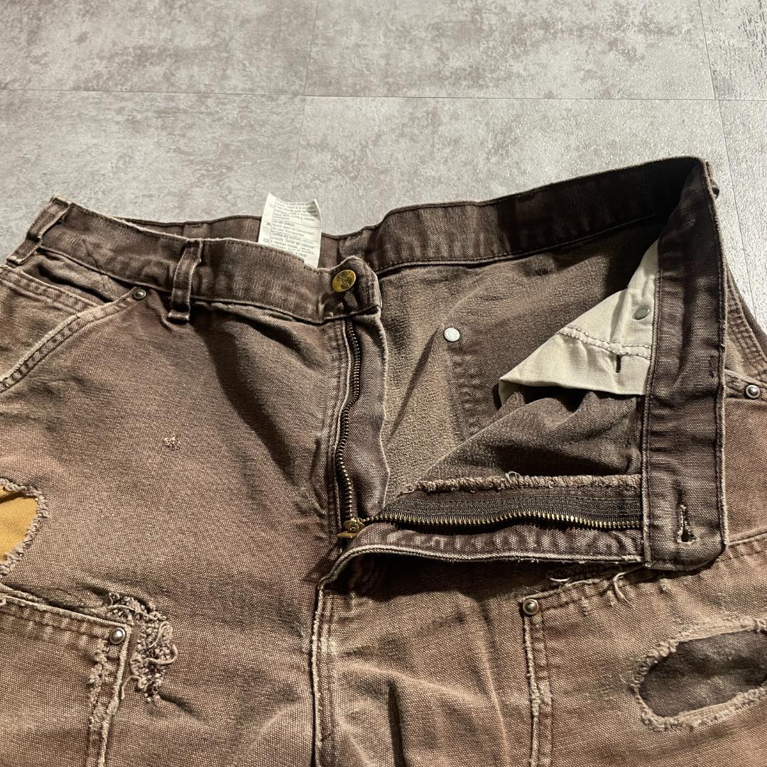 USA生地製 ダークブラウン ダブルニー Carhartt B136 36×32 | ib2