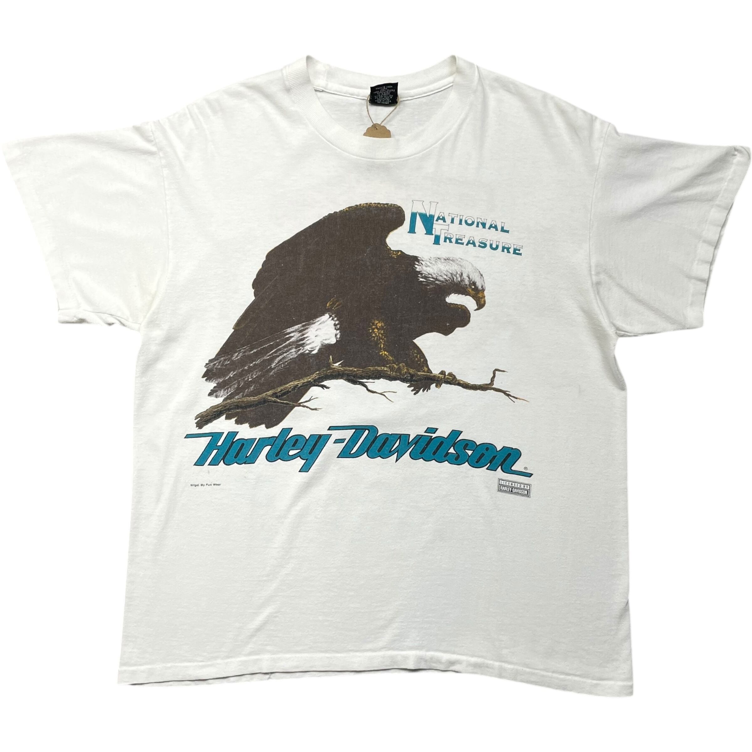 《M》 Harley-Davidson ハーレーダビッドソン Tシャツ 両面プリント イーグル ホワイト シングルステッチ USA製 90年代 vintage no.7240
