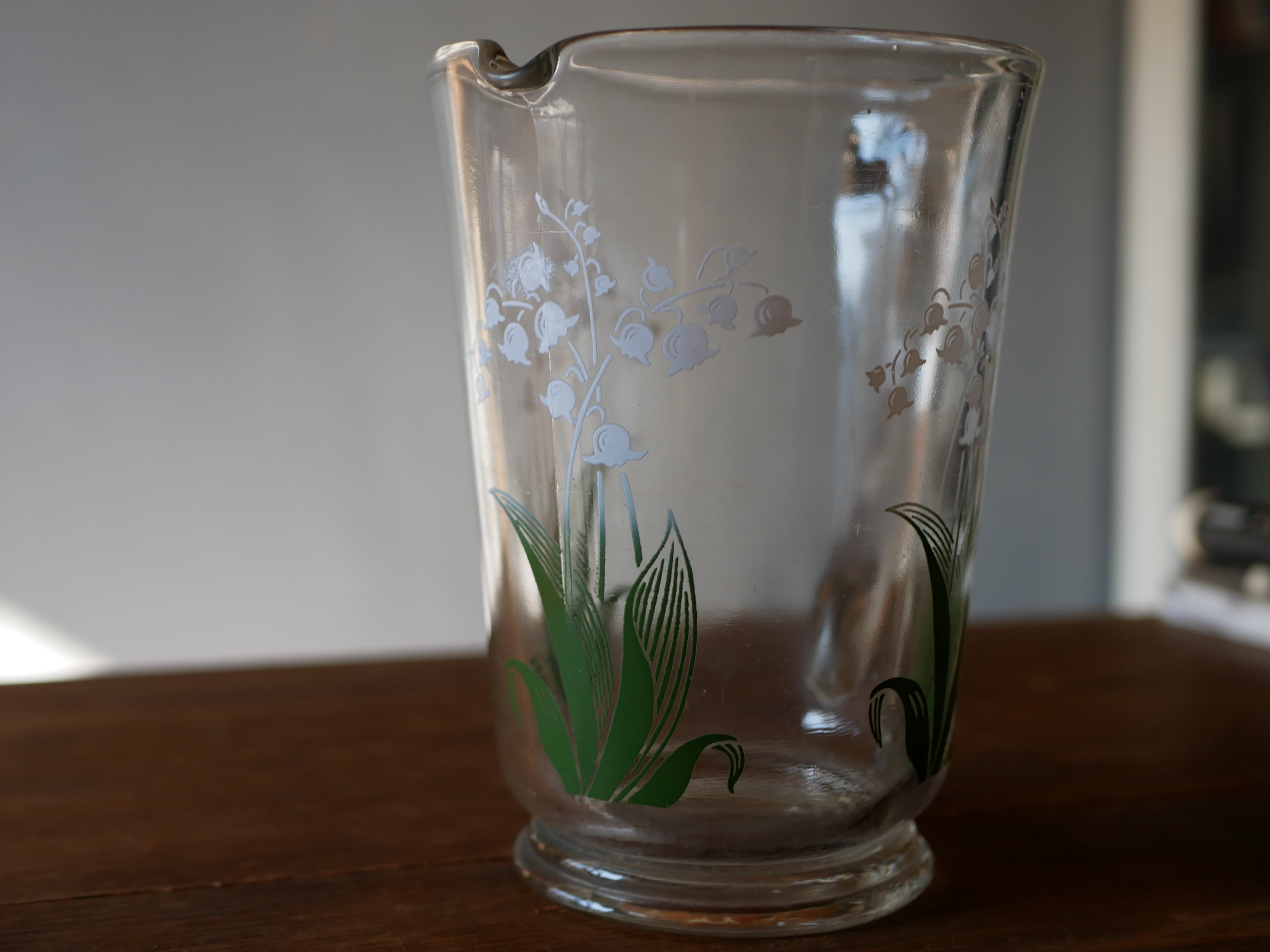すずらん ガラスの花瓶 水差し ピッチャー フランスアンティーク