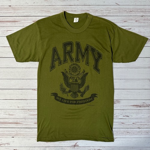 90s　USA製　Tee Swing　size：L　ARMY　ミリタリー　Tシャツ　半袖　オリーブグリーン　ビンテージ　古着