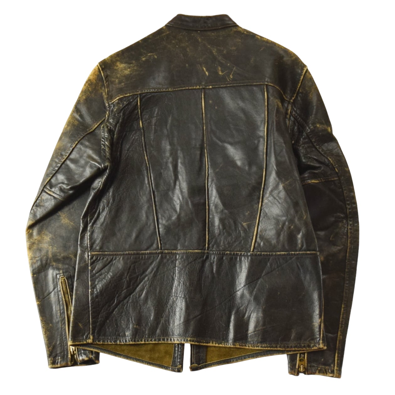 1960's Vintage Leather Single Riders Jacket Aging / 60年代 ヴィンテージ 茶芯  レザーシングルライダースジャケット ステアハイド 雰囲気系 TALON 60s ビンテージ エイジング レザージャケット スポーツジャケット