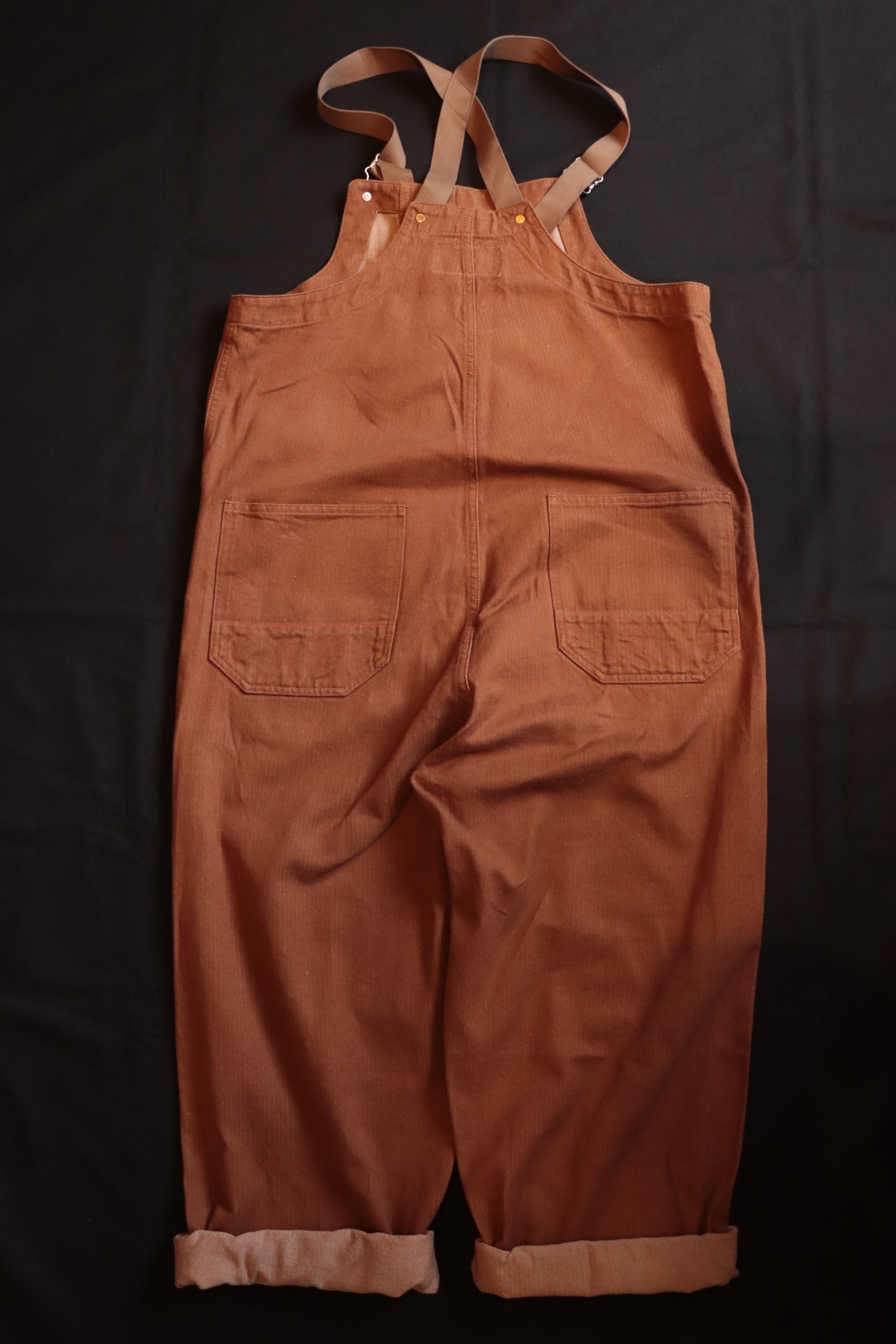 アナクロノーム anachronorm オーバーオールブラウンヘリンボーン