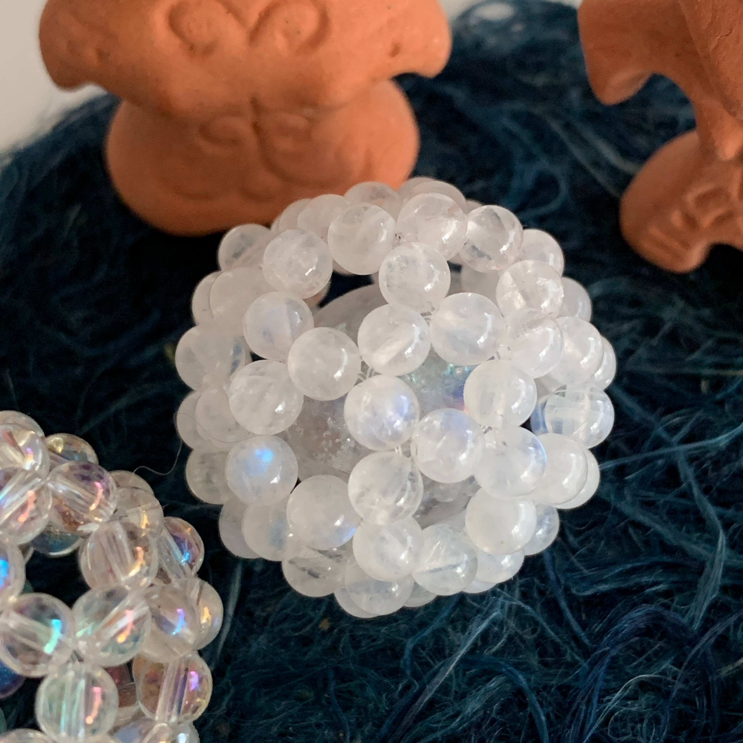 サンキャッチャー ☆バッキーボール【精麻・水晶・その他】ブルー