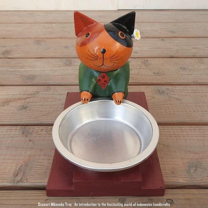 三毛猫の餌入れ1皿タイプ & ウェルカムボード15cm バリ雑貨 アジアン雑貨 三毛猫 餌入れ フードボール キャットフード トレー 2P 2連 ダブル