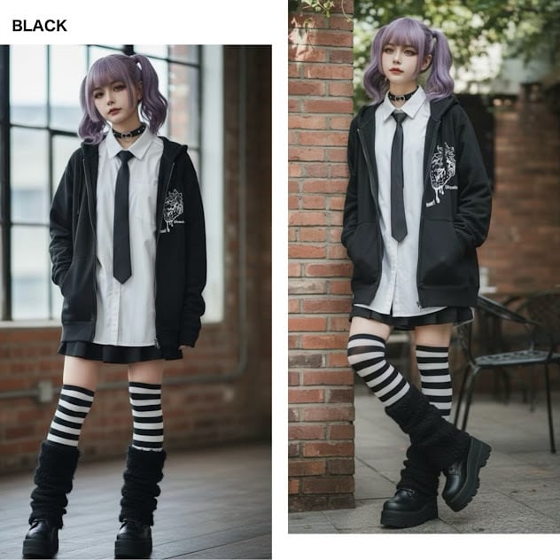 サブカル パーカー ブラック いちご 心臓 病みかわいい 黒 苺 イチゴ