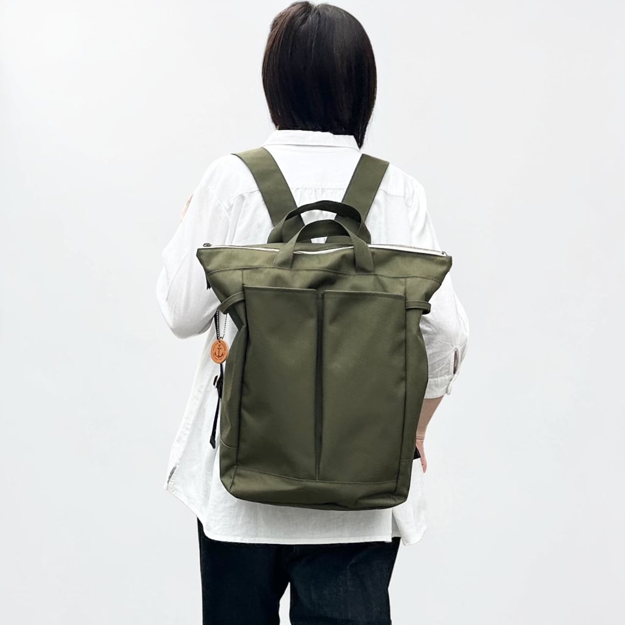 受注製作 hike40:カーキ(撥水加工ナイロン素材リュック)