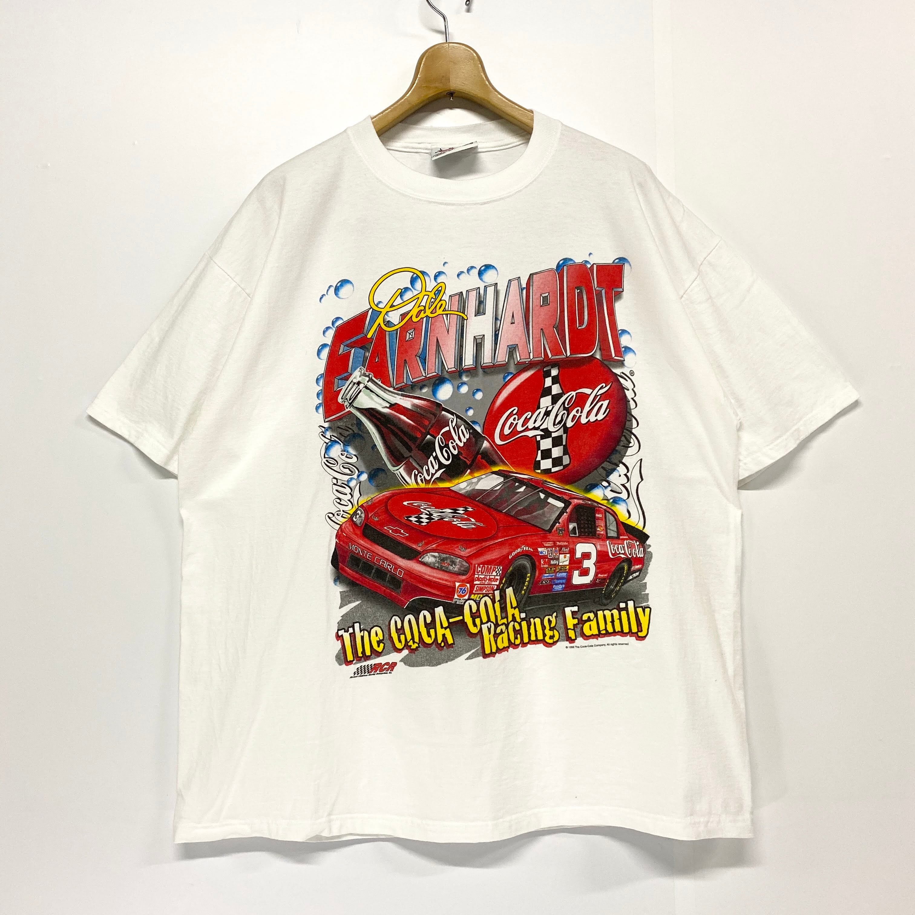 90年代 CHASE AUTHENTICS Dale Earnhardt Coca-Cola コカコーラ NASCAR プリントTシャツ  レーシングTシャツ ヴィンテージ メンズL 古着【Tシャツ】 | cave 古着屋【公式】古着通販サイト powered by BASE