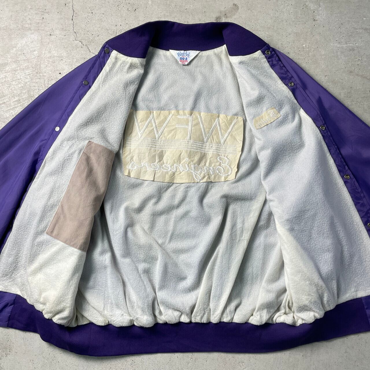 90年代 USA製 ナイロンスタジャン バックロゴ刺繍 メンズ4XL 90年代 USA製 ナイロンスタジャン バックロゴ刺繍 メンズ4XL