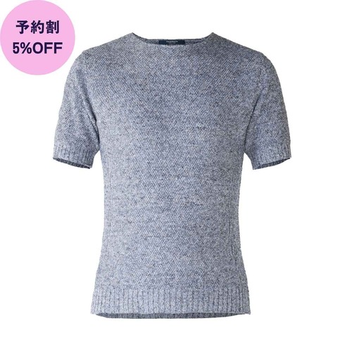 【予約割 5%OFF(5/31まで)】リネンハニカムサイドリブクルーネックプルオーバー/オーキッドミックス/日本製