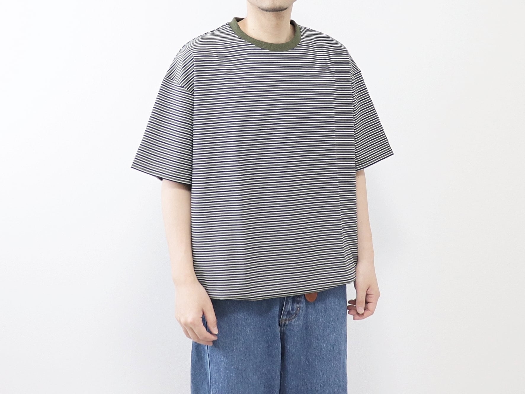 ボーダースピンドルTEE - KHAKI