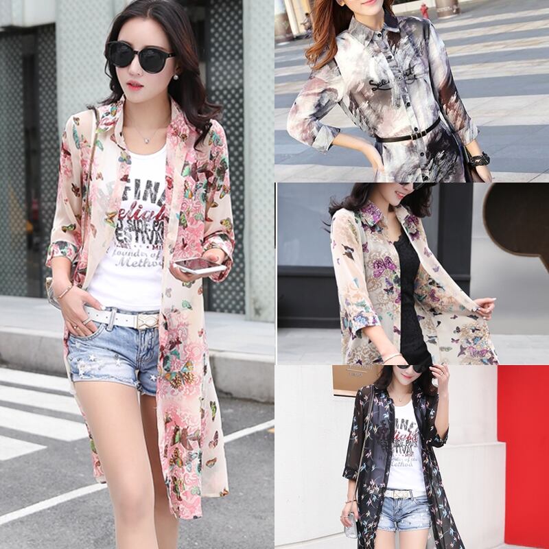 花柄 シャツ ワンピース