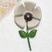 エナメルの白いフラワーブローチ　vintage flower brooch for sale  10079B