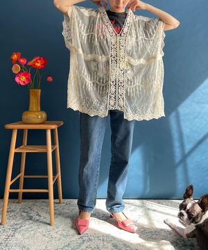 90's Lace KIMONO Sleeve Blouse