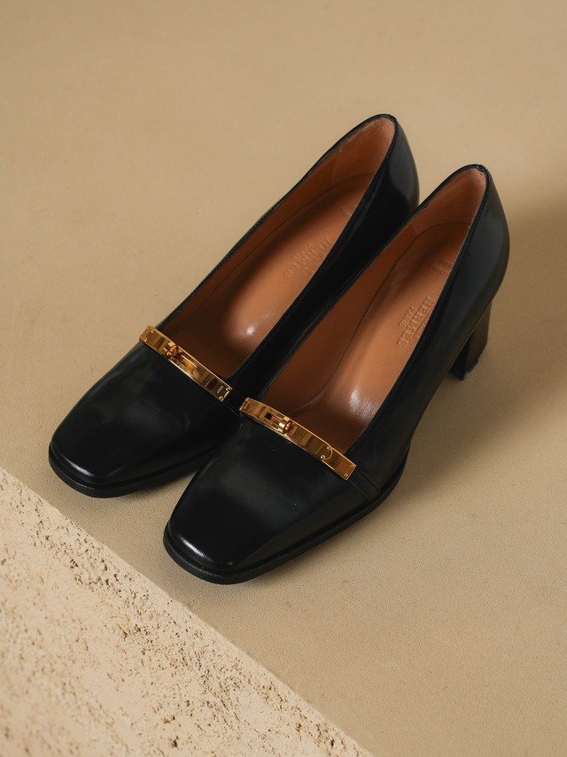 HERMES エルメス ケリー金具 レザーパンプス