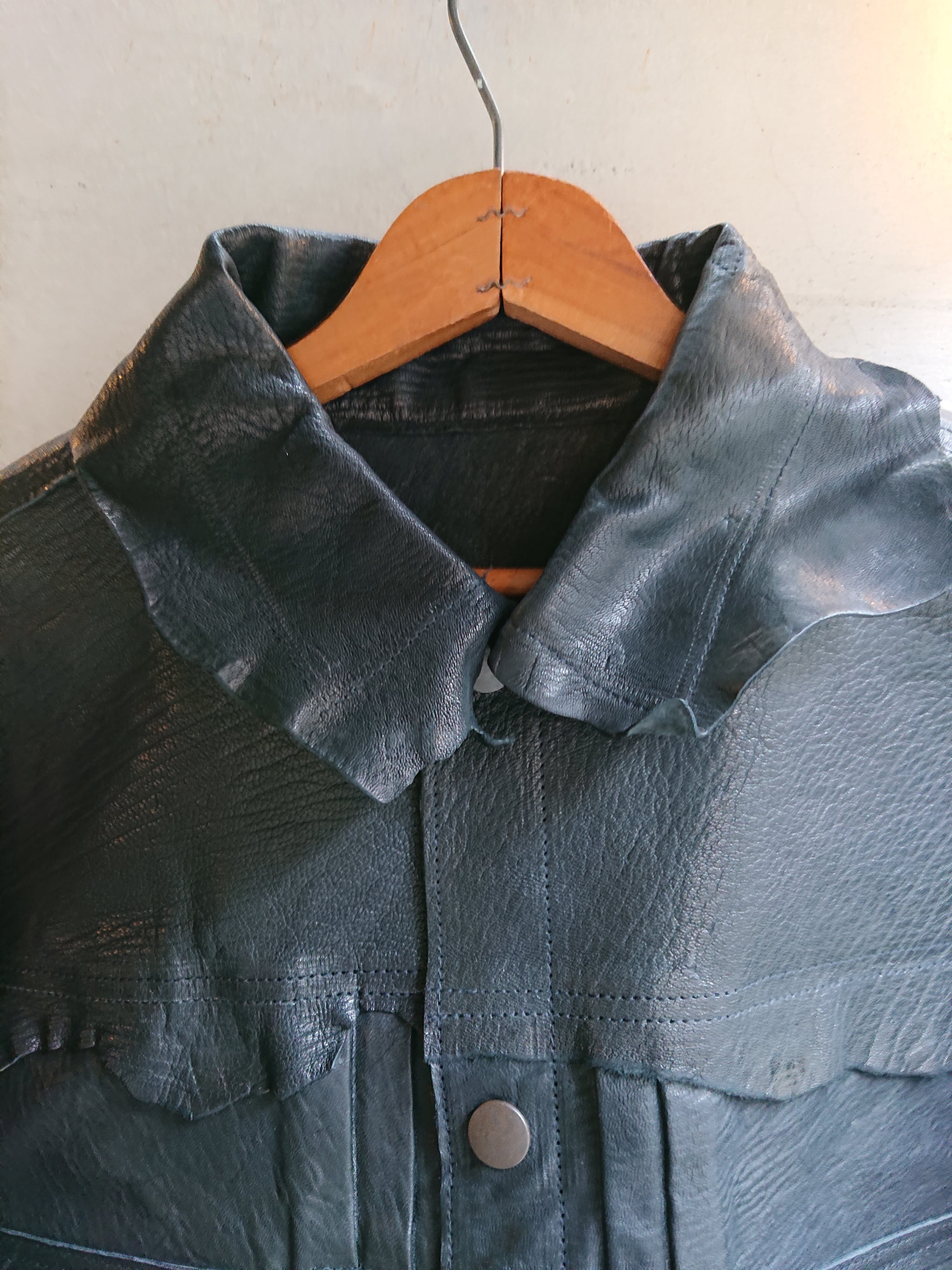 GOODKARMA DEVELOPMENT Reversible Leather Trucker Jacket