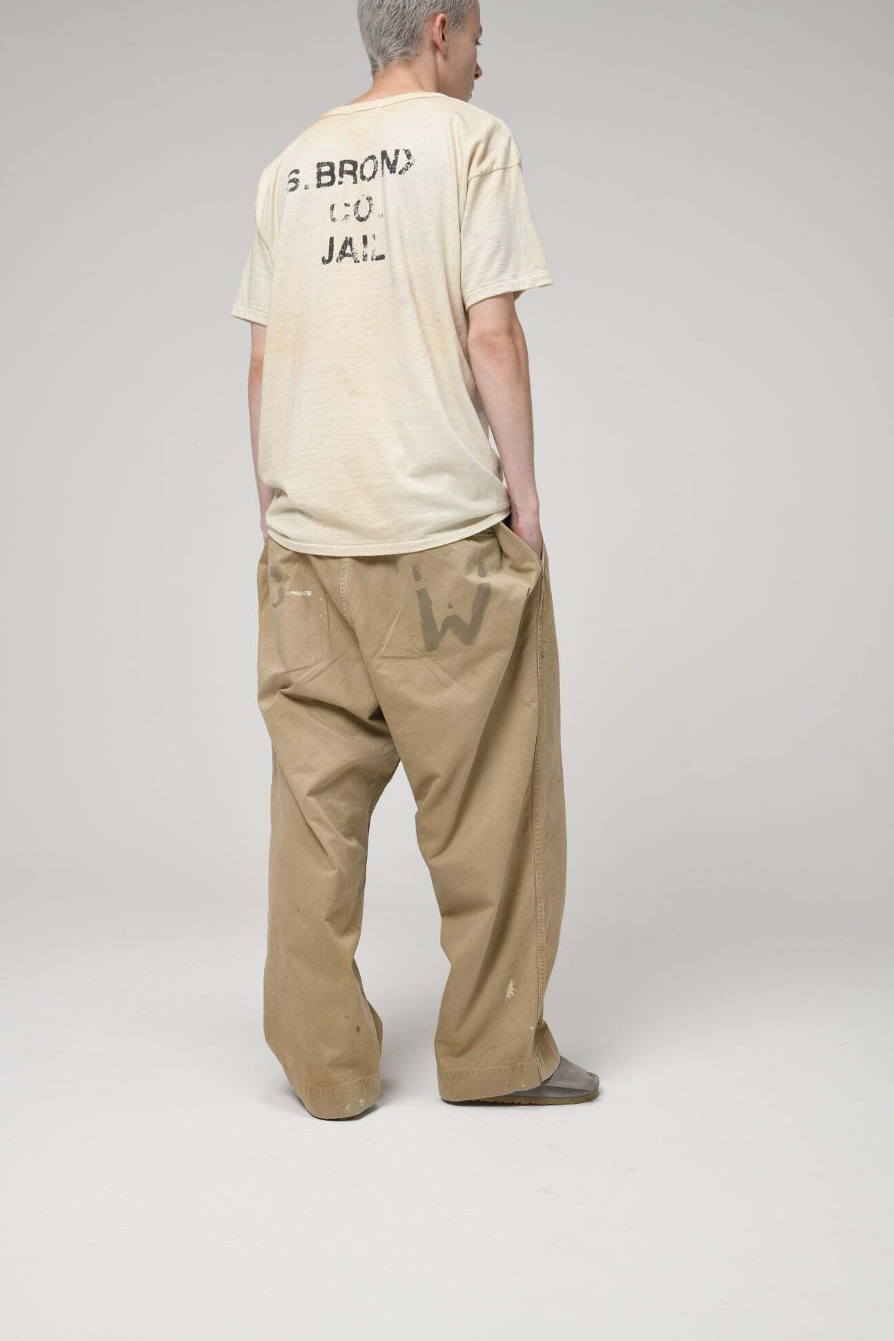 BOW WOW PW 41 KHAKI TROUSERS AGED | BASE LINE