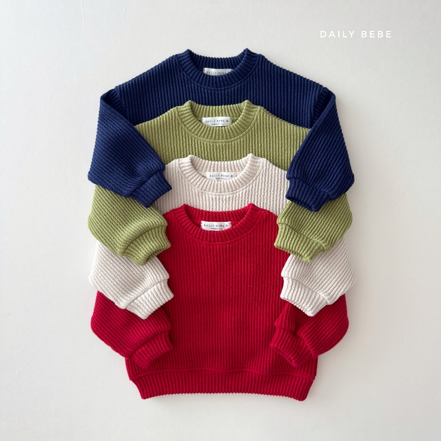 【取寄】Dailybebe  厚手リブトレーナー ｜秋服｜韓国子供服｜26/AT
