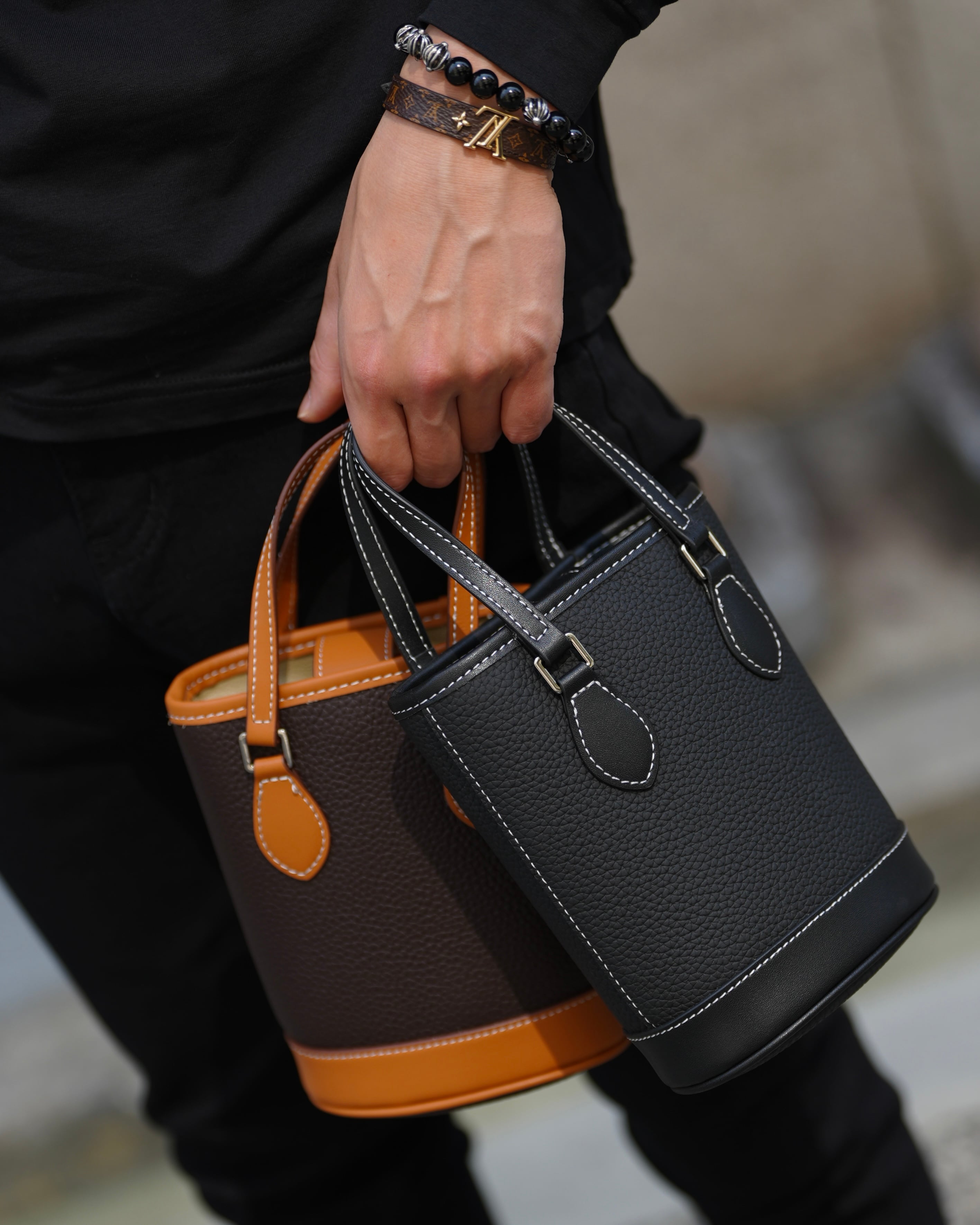 初回限定価格》LUXURY LEATHER BAG 本革ベルト付き ブラウン【BLB