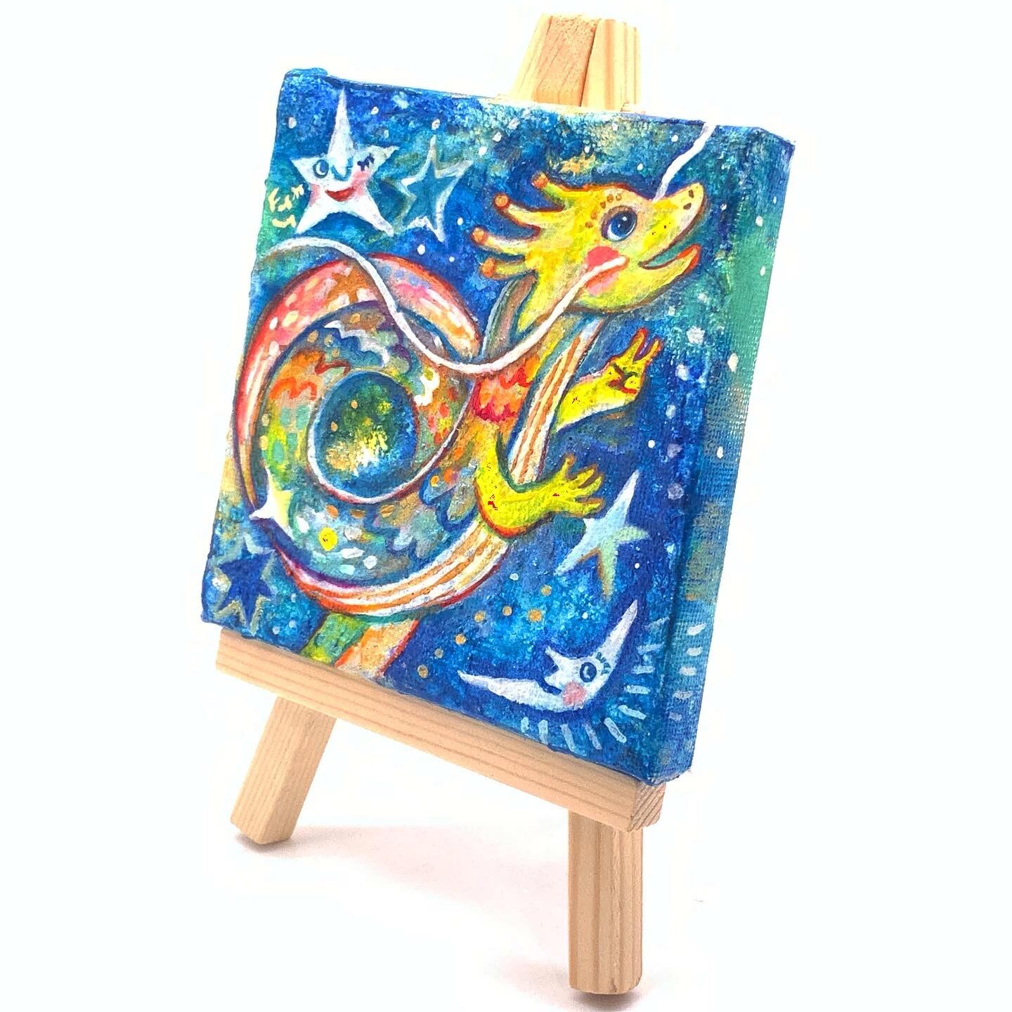 ミニ原画イーゼル付き☆わくわく龍 | Fuyumi shop
