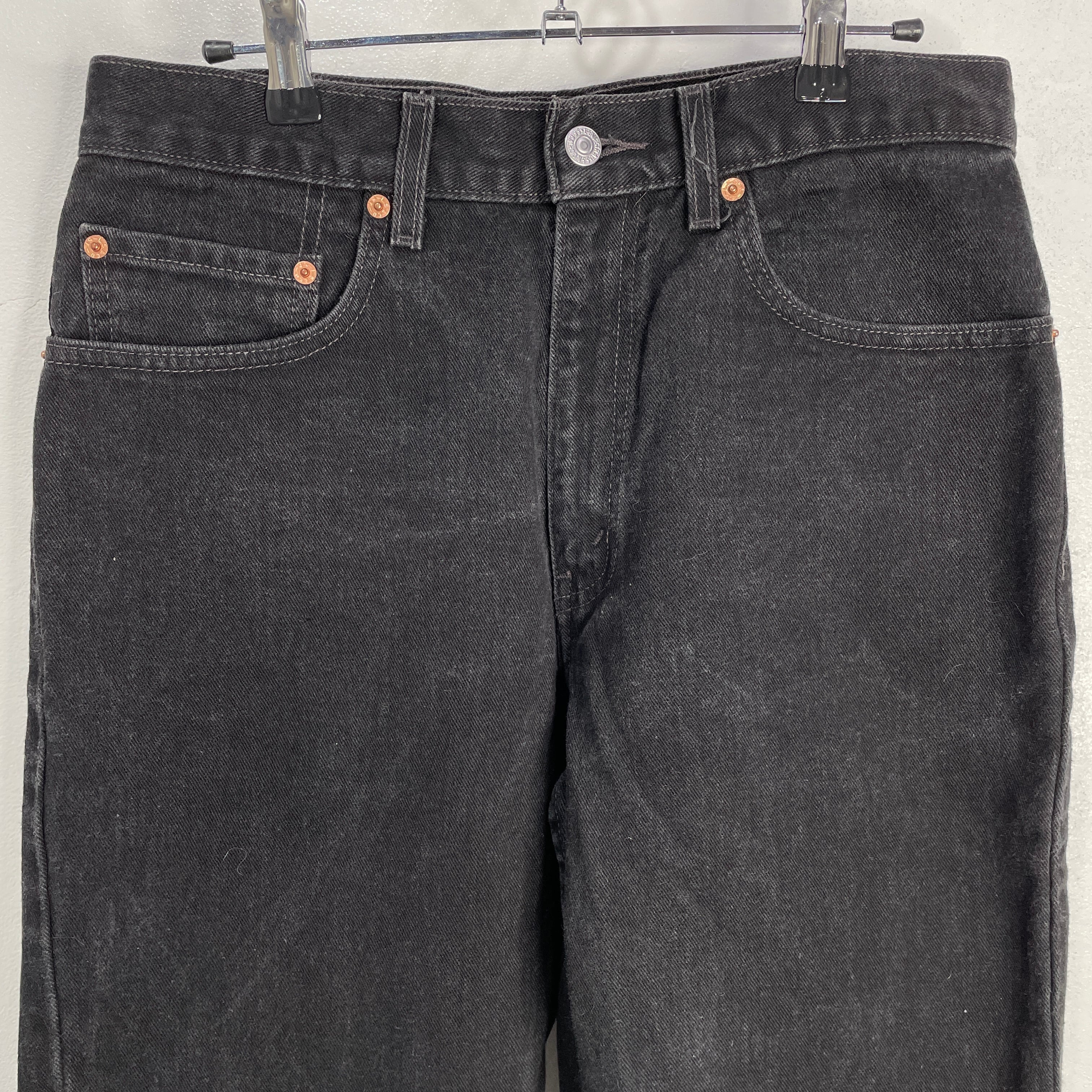 送料無料』90s 00s Levi's 550 ブラックデニムパンツ バギーデニム W33