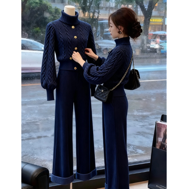 ケーブルニット カーディガン ／ コーデュロイ パンツ 238735